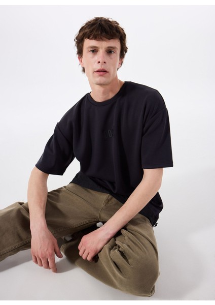 Gmg Fırenze Bisiklet Yaka Siyah Erkek T-Shirt GU25MSS03010