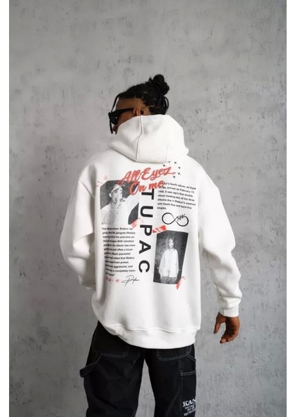 Erkek Ön Arka Baskılı Kapşonlu Sweat