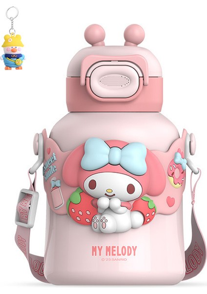 316 Paslanmaz Çelik Termos Bardak Çocuk Sevimli Karikatür Kulomi Taşınabilir Pipetli Bardak Erkek ve Kız Öğrenciler Moda Su Bardakları (Yurt Dışından)