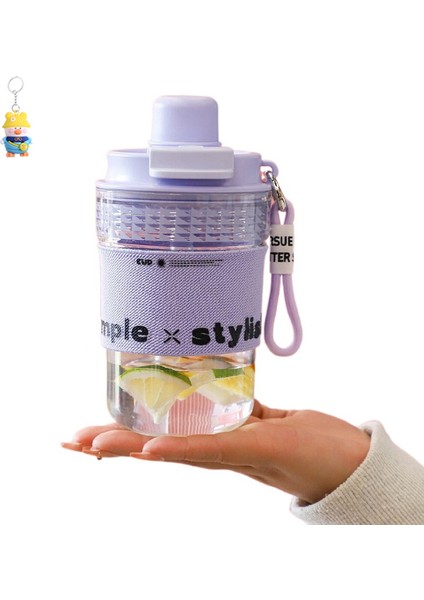 Çift Içecek Kahve Fincanı Tritan Plastik Yüksek Sıcaklığa Dayanıklı Su Fincanı Taşınabilir Düşme Önleyici Fincan Yaz Kızları (Yurt Dışından)