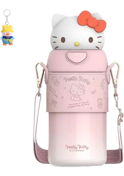 Aikes Paslanmaz Çelik Termos Bardağı Kulomi Çocuk Okuluna Özel Büyük Kapasiteli Kız Pipetli Su Bardağı (Yurt Dışından)