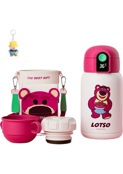 316 Paslanmaz Çelik Astar Çocuk Termos Bardağı Çilek Ayı Akıllı Sıcaklık Ekran Kayışı Taşınabilir Askı Bezelye Bardağı Saman Bardağı (Yurt Dışından)