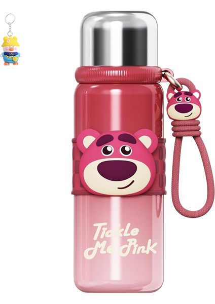 Çilek Ayı Songsong 600ML Termos Bardağı Öğrenci Gıda Sınıfı Süper Sevimli Ofis Karikatür Düz Çocuk Su Bardağı (Yurt Dışından)