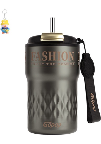 Erkekler ve Kadınlar Için Basit Chino Kahve Fincanı Taşınabilir Termos Fincan 316 Paslanmaz Çelik Pipetli Termos Fincan (Yurt Dışından)