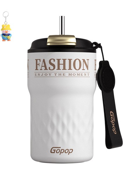 Erkekler ve Kadınlar Için Basit Chino Kahve Fincanı Taşınabilir Termos Fincan 316 Paslanmaz Çelik Pipetli Termos Fincan (Yurt Dışından)