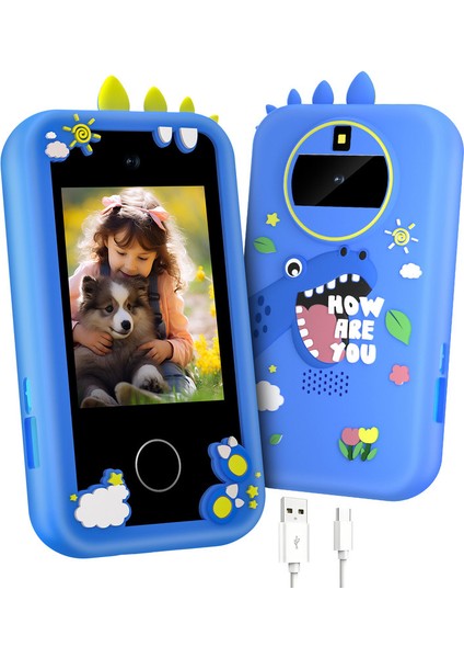 Çocuklar Için Akıllı Oyuncak Telefon - Çift Kameralı, Mp3, El Feneri & Eğitici Oyunlar (Yurt Dışından)