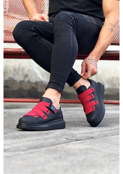 Kömür Kırmızı Erkek Yüksek Taban Ayakkabı 33 fiyatları