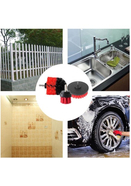 Kırmızı Stil 3 Parça Fuga Matkap Fırça Temizleme Güçlü Temizleyici Eklenti Kiti (Yurt Dışından) fiyatları