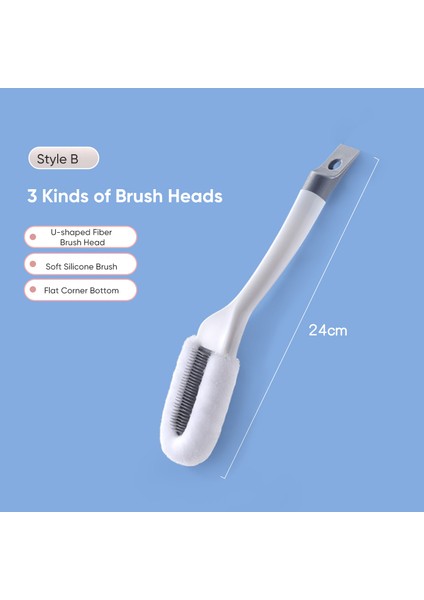 B Tarzı Profesyonel Temizlik Ayakkabı Fırçası Fırça Çok Fonksiyonlu Uzun Sap Ayakkabı Fırçası Temizleyici Yumuşak Kıl Ayakkabı Temizleme Aracı (Yurt Dışından)