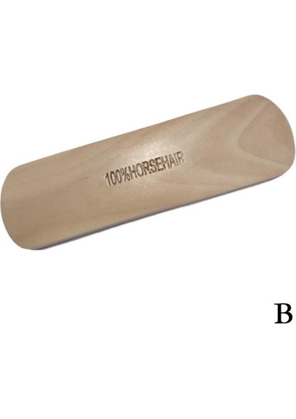 B Tarzı Kahverengi Ahşap Sap Kıllı At Kılı Ayakkabı Parlatma Temizleme Fırçası Polisaj Aracı Temizlik Aleti (Yurt Dışından)