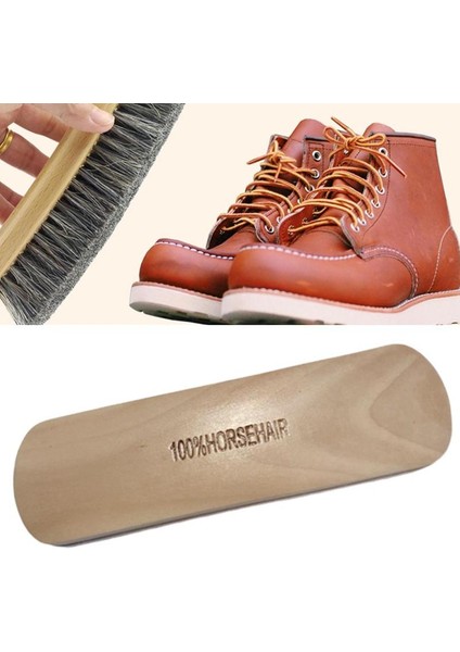 B Tarzı Kahverengi Ahşap Sap Kıllı At Kılı Ayakkabı Parlatma Temizleme Fırçası Polisaj Aracı Temizlik Aleti (Yurt Dışından) fırsatları