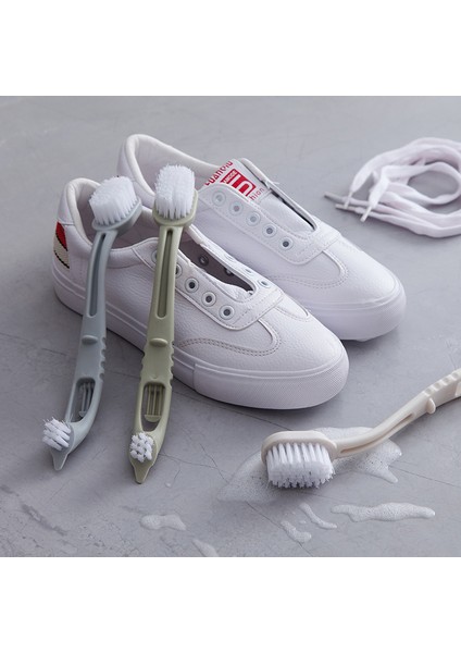 Yeşil Stil Uzun Saplı Sneaker Yıkama Fırçası ve Ayakkabı Temizleme Aracı & Taşınabilir Çift Başlı Plastik Ayakkabı Temizleme Aracı (Yurt Dışından)