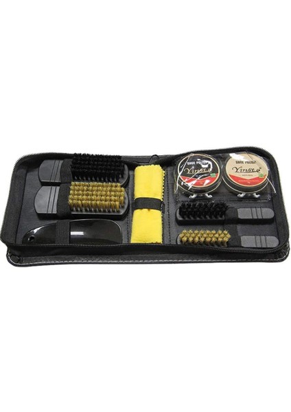 Siyah Stil Taşınabilir Nötr Parlak Fırça Seti Profesyonel Ayakkabı Bakım Aracı Pratik Ayakkabı Parlatma Çizmeler Temizlik Kiti Fırçalar (Yurt Dışından)