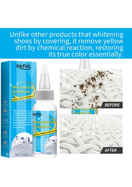 100ML Tarzı ml Beyaz Ayakkabı Temizleme Jeli Ayakkabı Lekelerini Temizleme Ağartma Parlatma Köpük Deoksit Jeli Sneaker Sarı Kenarları Çıkarma (Yurt Dışından)