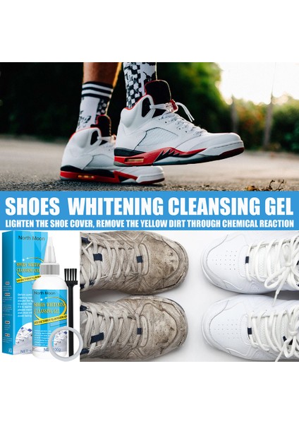 100ML Tarzı ml Beyaz Ayakkabı Temizleme Jeli Ayakkabı Lekelerini Temizleme Ağartma Parlatma Köpük Deoksit Jeli Sneaker Sarı Kenarları Çıkarma (Yurt Dışından)