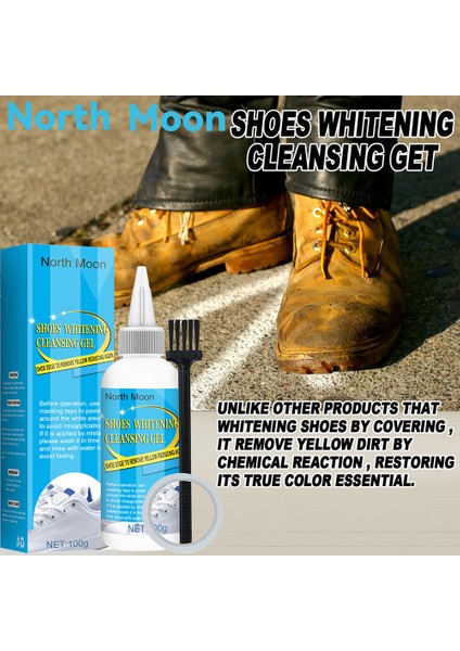 100ML Tarzı ml Beyaz Ayakkabı Temizleme Jeli Ayakkabı Lekelerini Temizleme Ağartma Parlatma Köpük Deoksit Jeli Sneaker Sarı Kenarları Çıkarma (Yurt Dışından)
