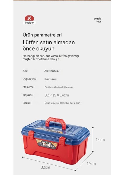 Luxıxı 48 Adet Çocuk Alet Kutusu Oyuncak Seti Çocuk Simülasyon Tamir Elektrikli Matkap Mühendislik Tamir Kutusu Vidaları (Yurt Dışından)