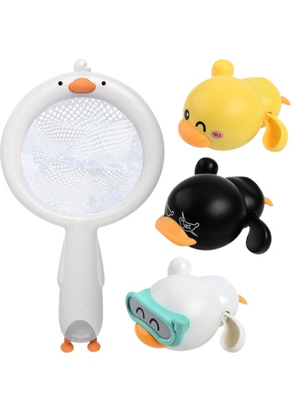 Çocuk Saatli Kurmalı Balık Ağı Banyo Silikon Bebek Banyo Oyuncakları (Yurt Dışından)