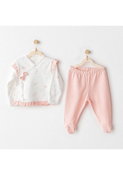 Andywawa AC25508 Sıde Snap Set Love Family 2'li Zıbın Set Salmon