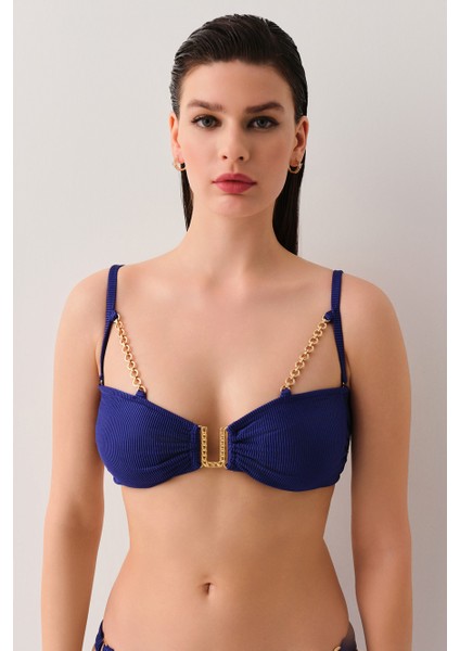 Aria Zincirli Straplez Bikini Üst