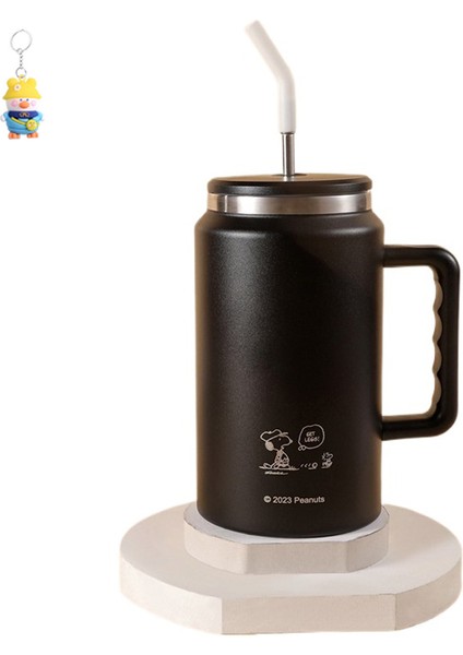 Snoopy Big Mac Termos Bardak Kadın Büyük Kapasiteli Pipetli Bardak Buz Bardak 304 Paslanmaz Çelik Bardak (Yurt Dışından)