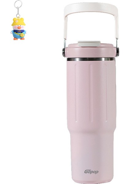 Mika Taşınabilir Buz Bastırıcı Araba Pipetli Fincan Araba Kahve Su Fincanı 304 Paslanmaz Çelik Büyük Kapasiteli Yalıtımlı Spor Şişesi (Yurt Dışından)