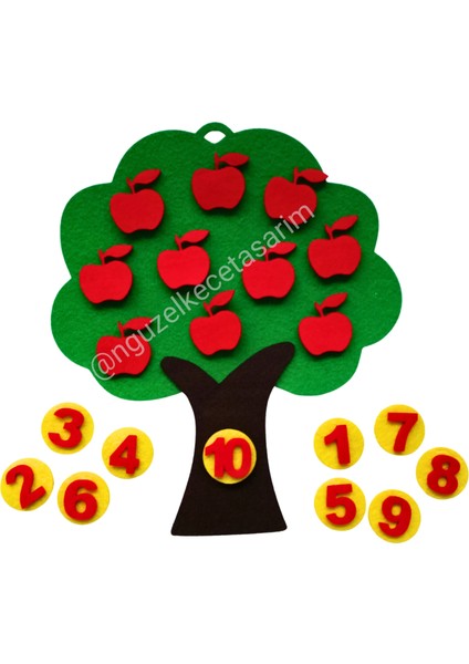 Elma Ağacı Eğlenceli Erken Matematik Sayıları Öğrenme Keçe Panosu fiyatları