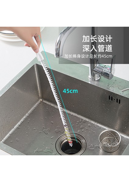 1 Bilgisayar Stili 45CM Kanal Lavabo Banyo Saç Gider Temizleyici Esnek Temizleme Fırçası Takma Delik Çıkarıcı Aracı Tıkanıklık Temizleyici (Yurt Dışından) modelleri