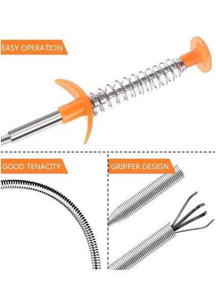 90CM Tarzı Bahar Boru Temizleme Aracı Esnek Tutucu Alıcı Yılan Kablo Yardımı Çöp Yakalama Tıkanıklık Açıcı Saç Tuvalet (Yurt Dışından) modelleri