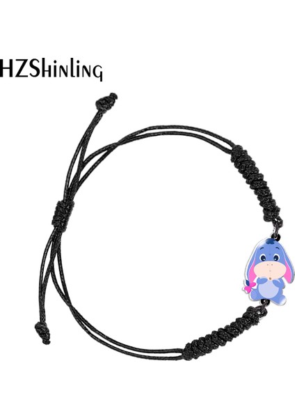 Siyah Stil No.4 Boyutu Disney Çizgi Film Winnie The Pooh Siyah Kırmızı Akrilik Dokuma Bilezik Reçine Epoxy Wrap Bileklik Takı (Yurt Dışından) fırsatları