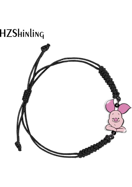 Siyah Stil No.3 Boyutu Disney Çizgi Film Winnie The Pooh Siyah Kırmızı Akrilik Dokuma Bilezik Reçine Epoxy Wrap Bileklik Takı (Yurt Dışından) fiyatları