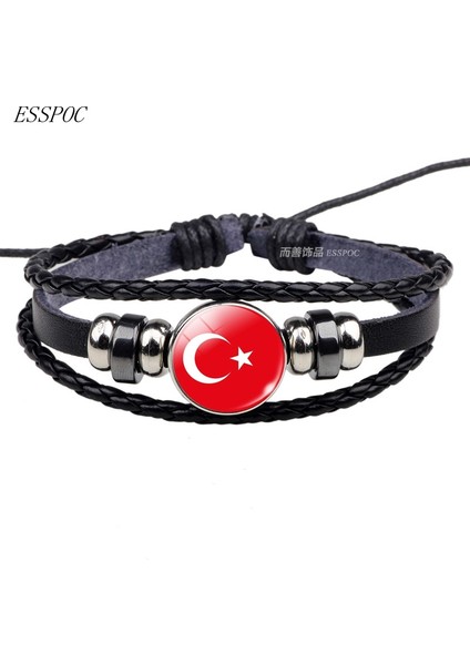 Hindi Ulusal Bayraklar Abd Rusya Ispanya Şarm Bilezik Bilezikler Deri Örme Halat Bilezik Punk Tarzı Kadın Erkek Hediye (Yurt Dışından)