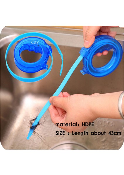 43CM Tarzı Bahar Boru Temizleme Aracı Drenaj Yılanı Tıkanıklık Giderici Temizleme Çubukları Evye Için Temizlik Aracı (Yurt Dışından)