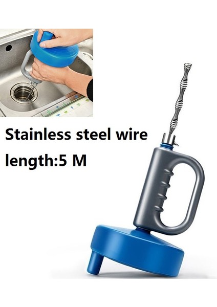 5m Tarama Aracı Stili 5m Mutfak Tuvalet Kanal Tıkanıklığı El Aleti Boru Temizleyici 5 Metre Kanal Açıcı Borular Lavabo Temizleme Tıkanıklık Giderici (Yurt Dışından)