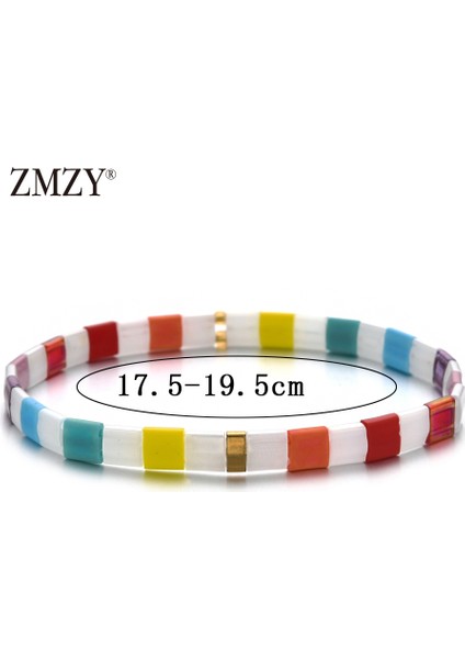 HGSL002-3 Zmzy Kare Kristal Cam Tila Boncuk Bileklik Erkek Takı Arkadaşlar Pulseras Mujer Moda Miyuki Bilezik Kadın Aksesuarları (Yurt Dışından)