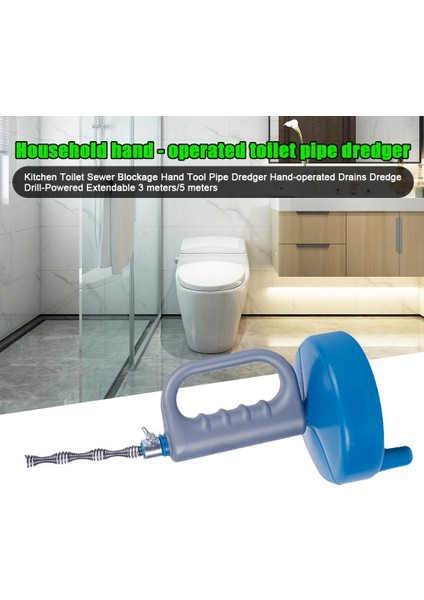 5m Tarzı Elle Kullanılan Banyo Tuvalet Boru Temizleyici Mutfak Kanalizasyon Tıkanıklık Elle Boru Temizleyici Lavabolar Tıkanıklık Temizleme Matkap Güçlü Uzatılabilir M - (Yurt Dışından)