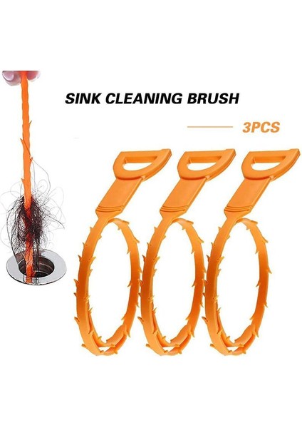 3 Adet Tarzı Lavabo Tıkanıklık Giderici Kanca Banyo Zemin Kanalizasyon Temizleyici Mutfak Banyo Kanalizasyon Tıkanıklık Giderici Plastik Kanca Temizleme Aracı (Yurt Dışından)