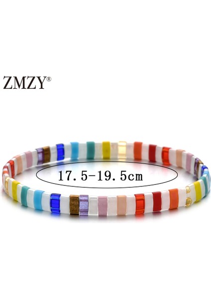 HGSL002-11 Zmzy Kare Kristal Cam Tila Boncuk Bileklik Erkek Takı Arkadaşlar Pulseras Mujer Moda Miyuki Bilezik Kadın Aksesuarları (Yurt Dışından)