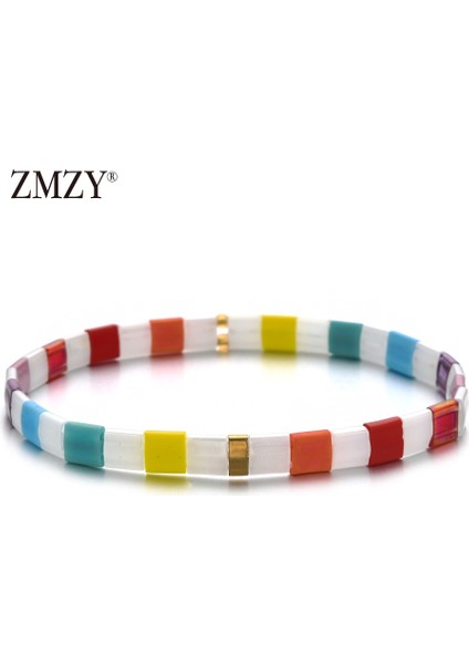 HGSL002-11 Zmzy Kare Kristal Cam Tila Boncuk Bileklik Erkek Takı Arkadaşlar Pulseras Mujer Moda Miyuki Bilezik Kadın Aksesuarları (Yurt Dışından) indirimleri