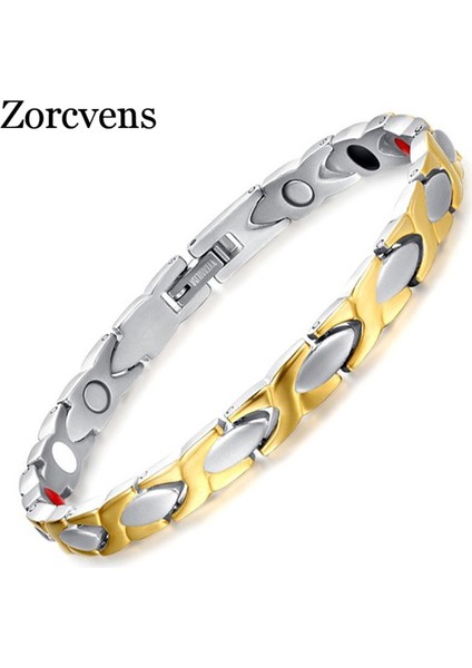 Altın Rengi Tobılo Altın Rengi Titanyum Sağlık Manyetik Bilezik Bilezik Kadın Bayan Kız Arkadaş Çiftler Moda Takı (Yurt Dışından)