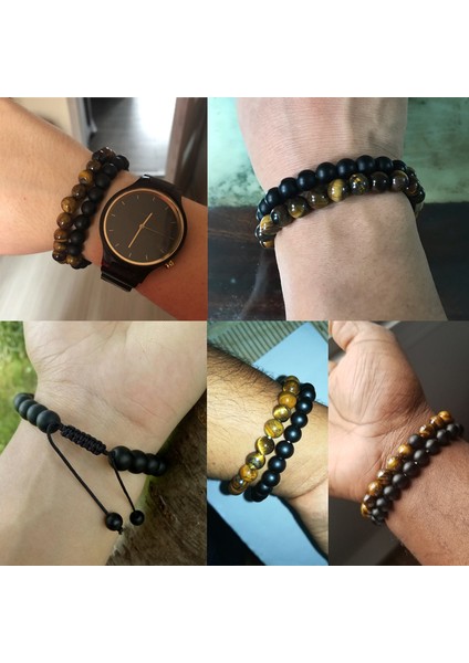 Stil 6 Ayarlanabilir ve Boncuk Bilezik Bilezikler Doğal Kaplan Gözü Taş Bilezikler Erkek Kadın Takı Mesafe Bileklik Ying Yang Hediye (Yurt Dışından) modelleri