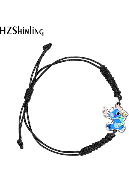 Siyah Stil No.5 Boyutu Disney Karikatür Stitch Siyah Kırmızı Akrilik Dokuma Bilezik Reçine Epoksi Wrap Bilezik Takı (Yurt Dışından) fiyatları