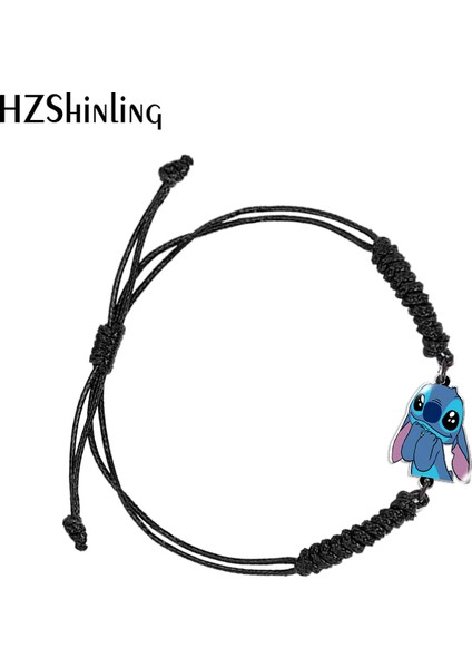 Siyah Stil No.5 Boyutu Disney Karikatür Stitch Siyah Kırmızı Akrilik Dokuma Bilezik Reçine Epoksi Wrap Bilezik Takı (Yurt Dışından) fırsatları