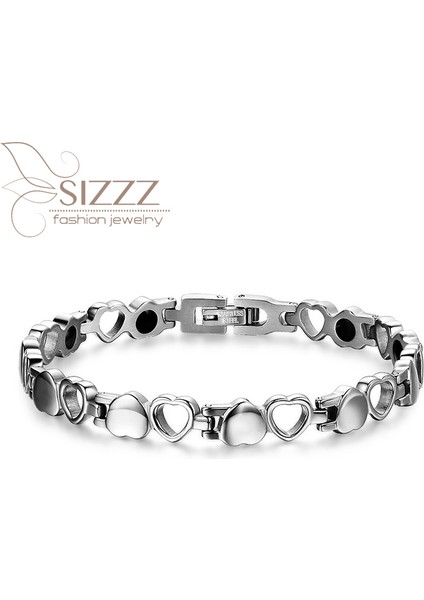 20.5cm Titanyum Çelik Takı Oyuk Aşk Trend Bilezik Çift Bilezik Titanyum Çelik Mıknatıs Bilezik (Yurt Dışından)