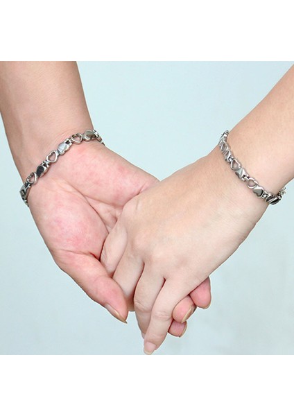 20.5cm Titanyum Çelik Takı Oyuk Aşk Trend Bilezik Çift Bilezik Titanyum Çelik Mıknatıs Bilezik (Yurt Dışından) fırsatları