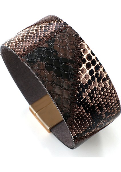 No.6 Boyutu Flashbuy Punk Leopar Deri Bilezikler Kadınlar Için Moda Yılan Derisi Desen Geniş Sarım Bilezikler Parti Takı Hediye Sıcak Satış (Yurt Dışından)