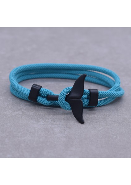 S0929 Mavi Okyanus Stil Kadın Sarma Milan Halat Ayarlanabilir Balina Kuyruğu Bilezik Yüksek Çekicilik Takı Hediye (Yurt Dışından) fiyatları