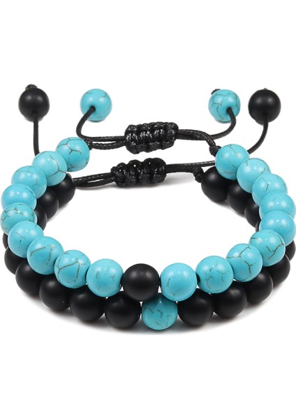 Stil 7 Ayarlanabilir ve Boncuk Bilezik Bilezikler Doğal Kaplan Gözü Taş Bilezikler Erkek Kadın Takı Mesafe Bileklik Ying Yang Hediye (Yurt Dışından)