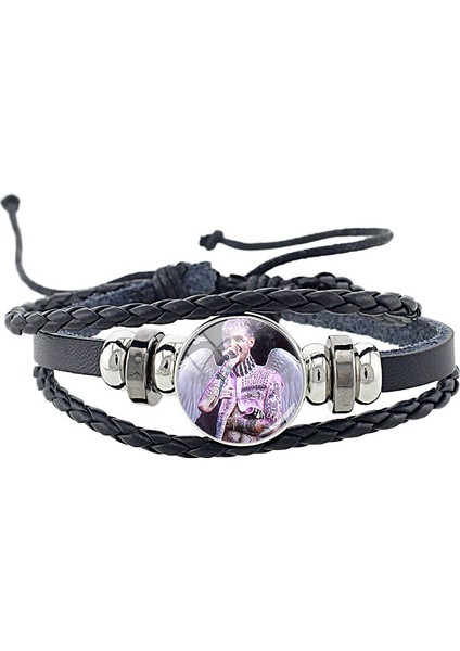 LP122 Jweıjıao Lil Peep Hellboy Life Is Beautiful Bileklik Siyah Deri Bileklik 18MM Yuvarlak Metal Basma Düğme Kadın Erkek Takı LP122 (Yurt Dışından) indirimleri
