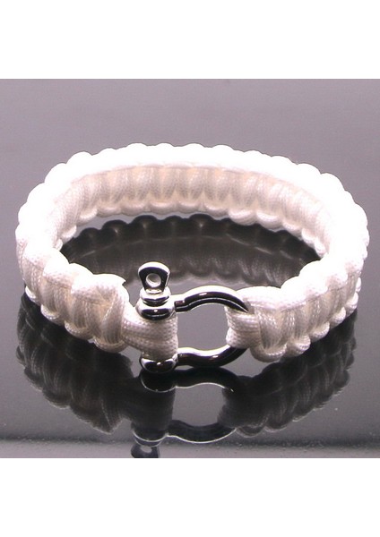 HJT42-3 Siyah Açık Hava Hayatta Kalma Bilekliği Erkek Kadın Örme Çok Fonksiyonlu Kamp Kurtarma Acil Halat Bilezik Pusula Düdük Bıçak (Yurt Dışından)